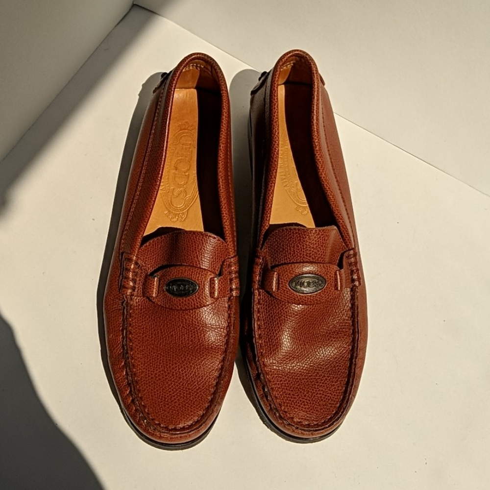 Tod's brown leather loafers